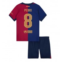 Echipament fotbal Barcelona Pedri Gonzalez #8 Tricou Acasa 2024-25 pentru copii maneca scurta (+ Pantaloni scurti)